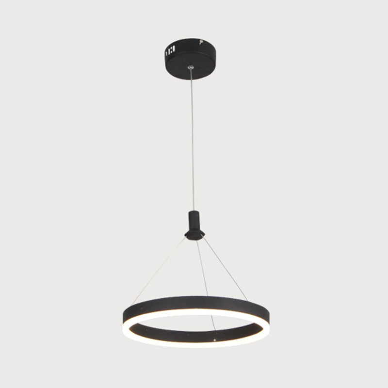 Lampada a sospensione del soffitto della sala da pranzo circolare Acrilico LED minimalista LED LADO CON REGOLABILE ALTENZA