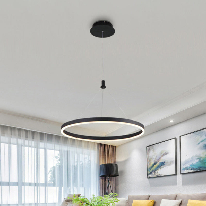 Lampada a sospensione del soffitto della sala da pranzo circolare Acrilico LED minimalista LED LADO CON REGOLABILE ALTENZA