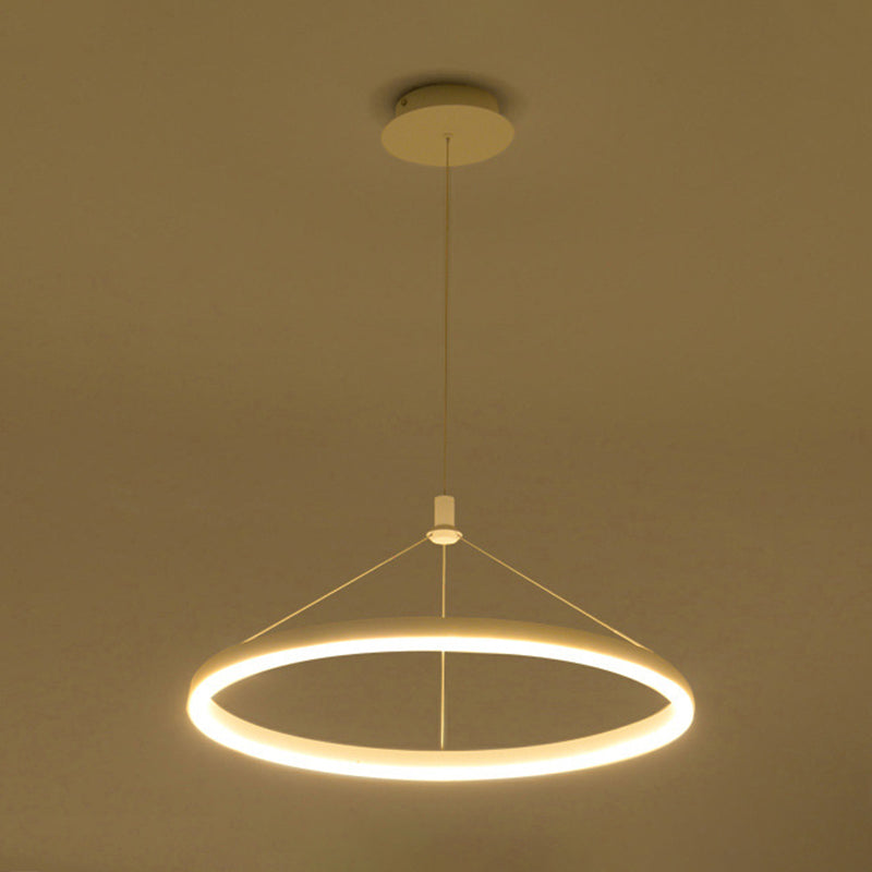 Lampada a sospensione del soffitto della sala da pranzo circolare Acrilico LED minimalista LED LADO CON REGOLABILE ALTENZA