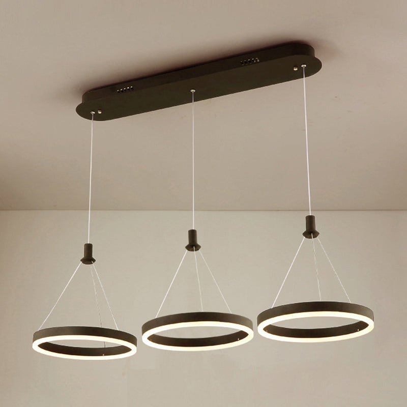 Lampada a sospensione del soffitto della sala da pranzo circolare Acrilico LED minimalista LED LADO CON REGOLABILE ALTENZA