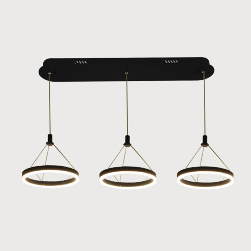 Lampada a sospensione del soffitto della sala da pranzo circolare Acrilico LED minimalista LED LADO CON REGOLABILE ALTENZA