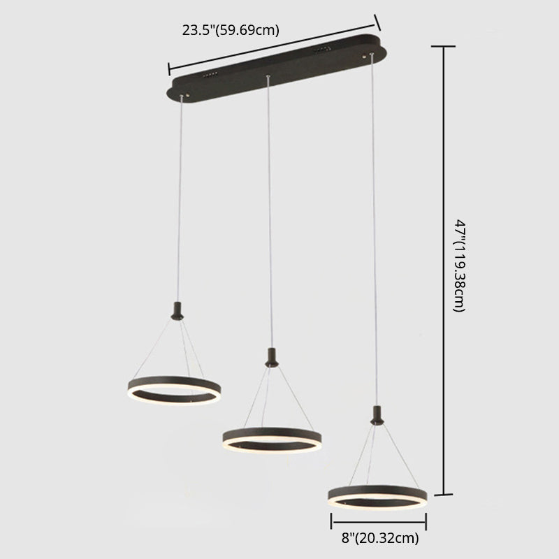 Lampada a sospensione del soffitto della sala da pranzo circolare Acrilico LED minimalista LED LADO CON REGOLABILE ALTENZA