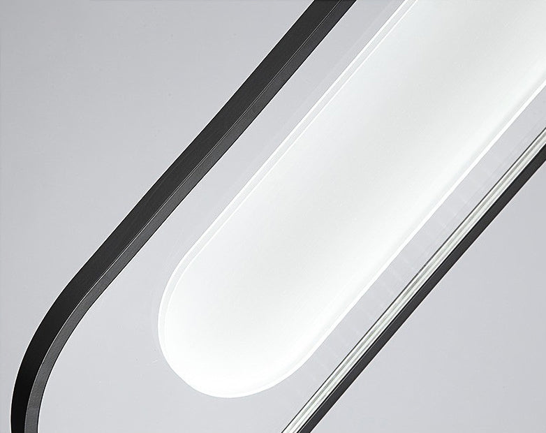 Simplicidad Péndulo oblongo Ligera acrílica La lámpara colgante de acrílico LED en negro