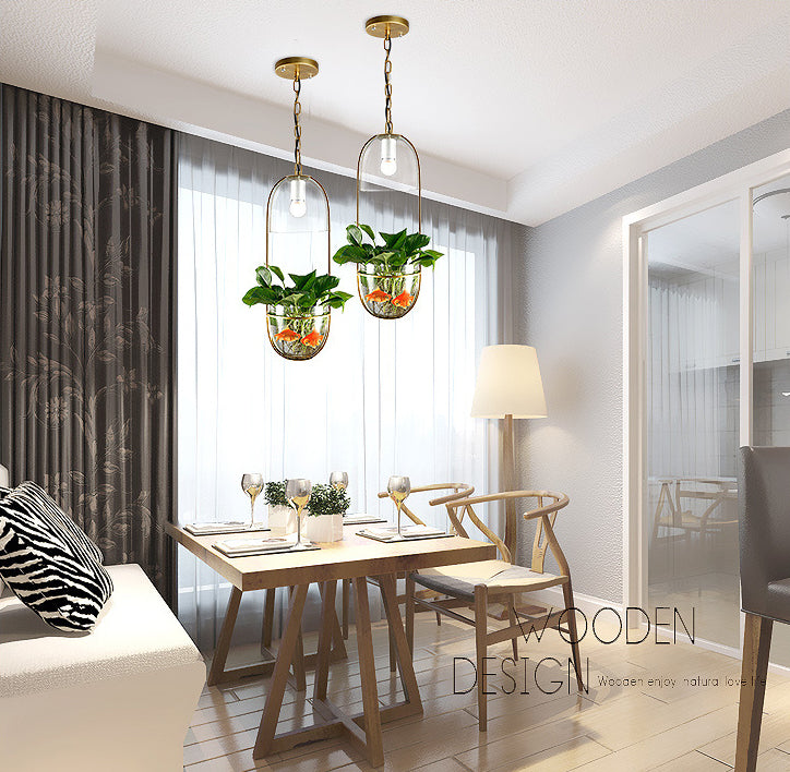 Luz de techo colgante Luz de techo de la sala de estar de loft con sombra de metal ovalado en oro (entrega sin plantas)