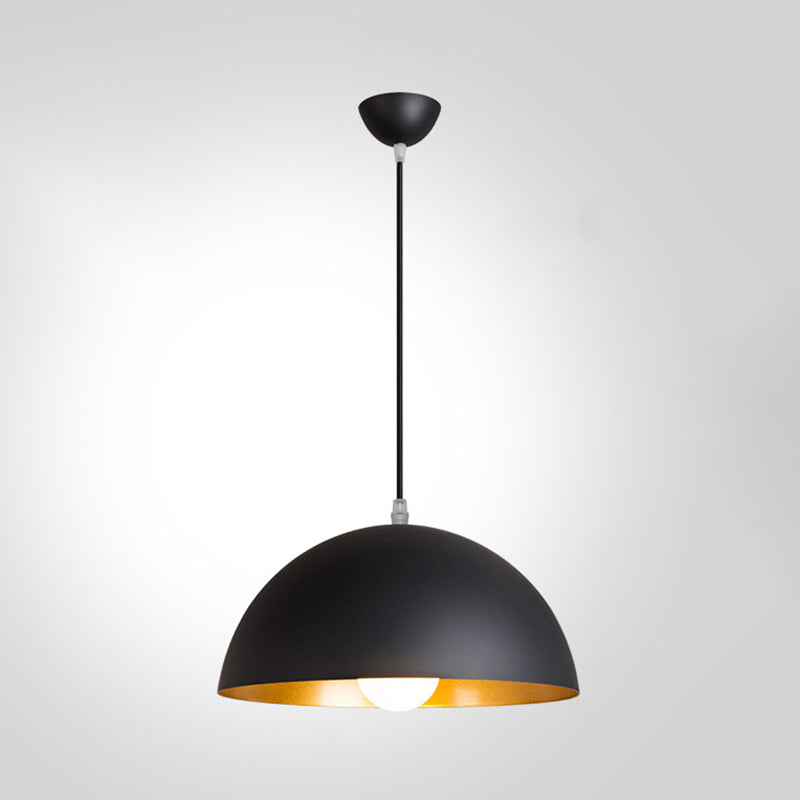 Black and Gold Inner Geometric Pendant Industrial Retro Metal 1-Light Bistro Hanging Light
