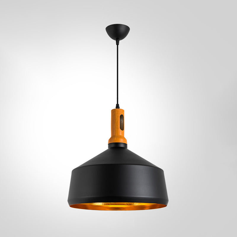 Black and Gold Inner Geometric Pendant Industrial Retro Metal 1-Light Bistro Hanging Light