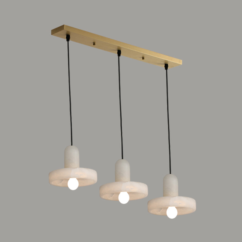 Lámpara de techo colgante de mica nórdica de suspensión en forma de sombrero blanco para comedor para comedor