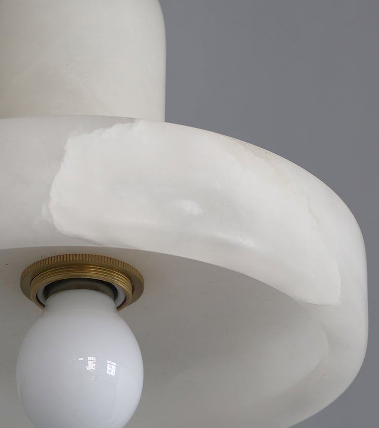 Lámpara de techo colgante de mica nórdica de suspensión en forma de sombrero blanco para comedor para comedor