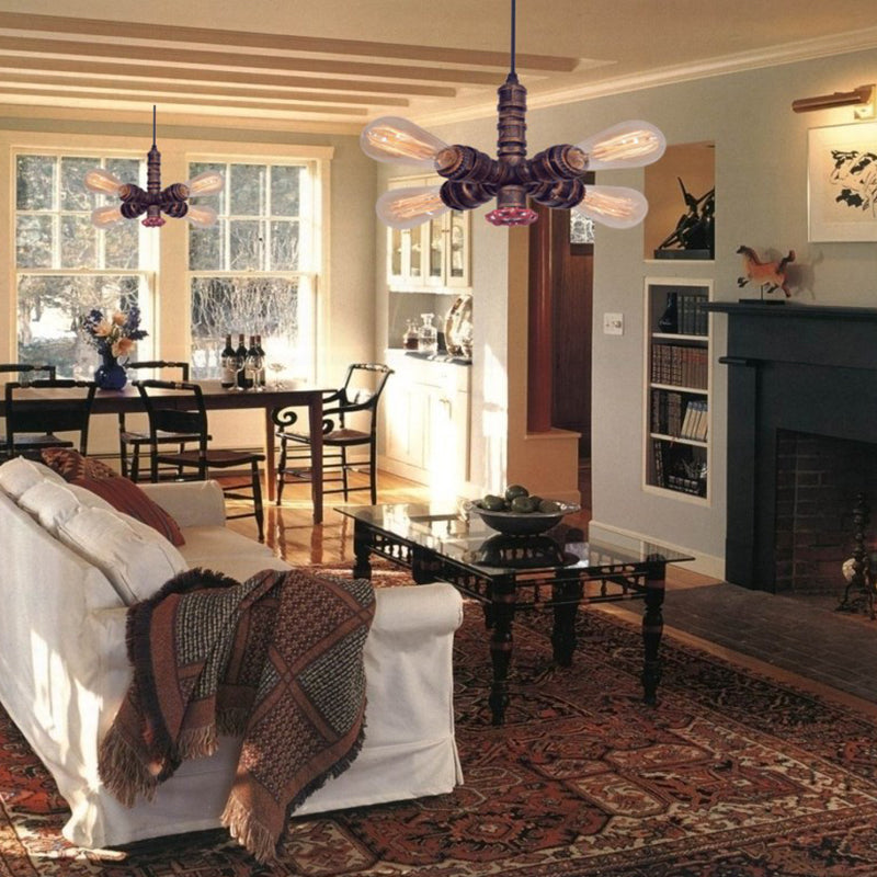 Vintage Style Sputnik Chandelier Pendant Light Metal Pendant Light Fixture in Bronze