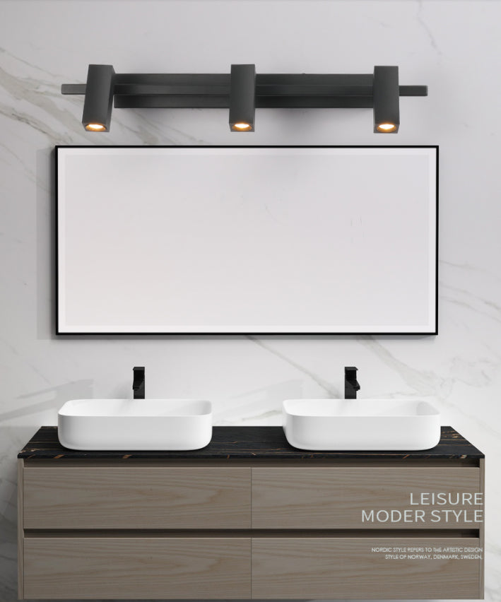 Frosted Black Angle Adjustable Vanity Light Nordic Style Minimalism Aluminum Make-up Mirror Lamp for Bathroom Vanity