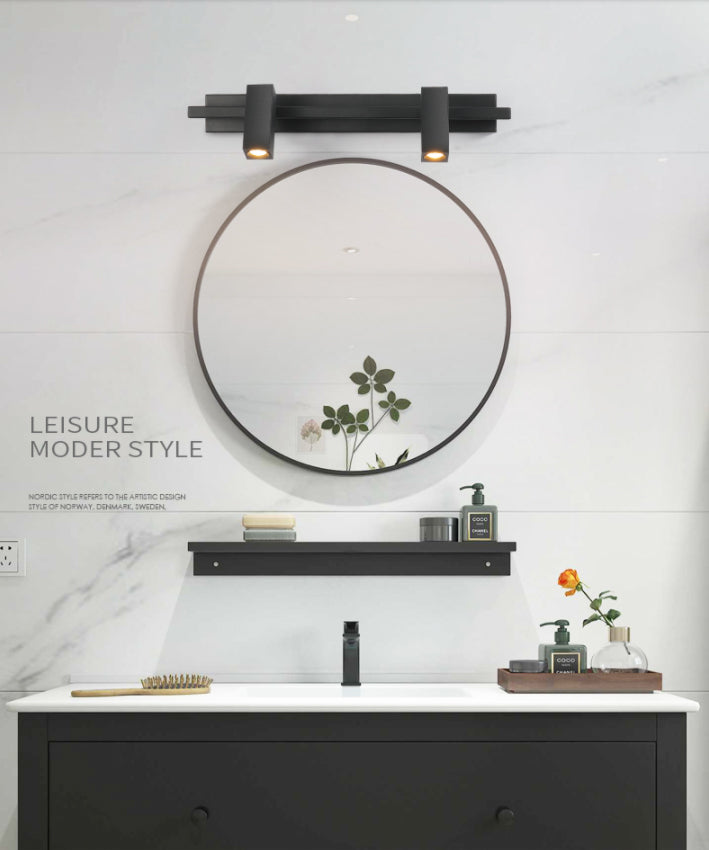 Frosted Black Angle Adjustable Vanity Light Nordic Style Minimalism Aluminum Make-up Mirror Lamp for Bathroom Vanity