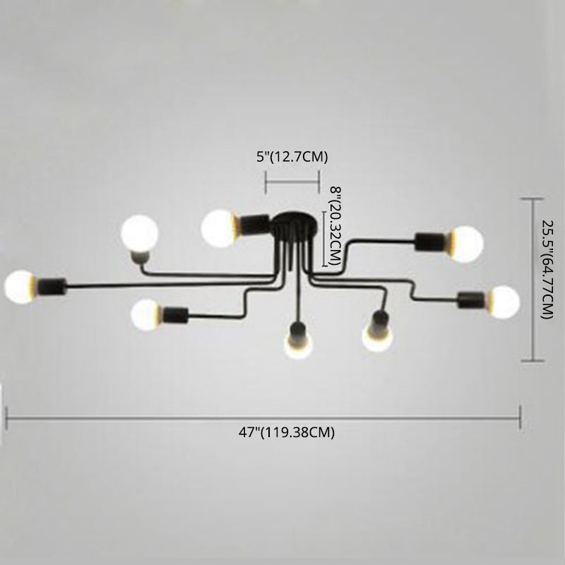 Montura de Enredo Negro de Enredo Semivaciado de Luz Minimalista Industrial Minimalista