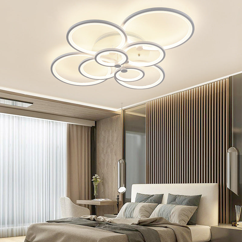 Overlapping Circles Acrylic LED Ceiling Light Contemporary Style Simplicity Lighting Fixture for Living Room