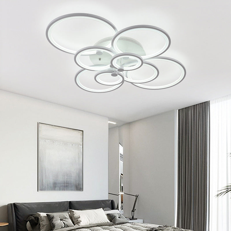 Overlapping Circles Acrylic LED Ceiling Light Contemporary Style Simplicity Lighting Fixture for Living Room