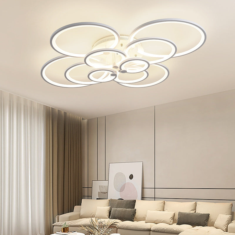 Overlapping Circles Acrylic LED Ceiling Light Contemporary Style Simplicity Lighting Fixture for Living Room