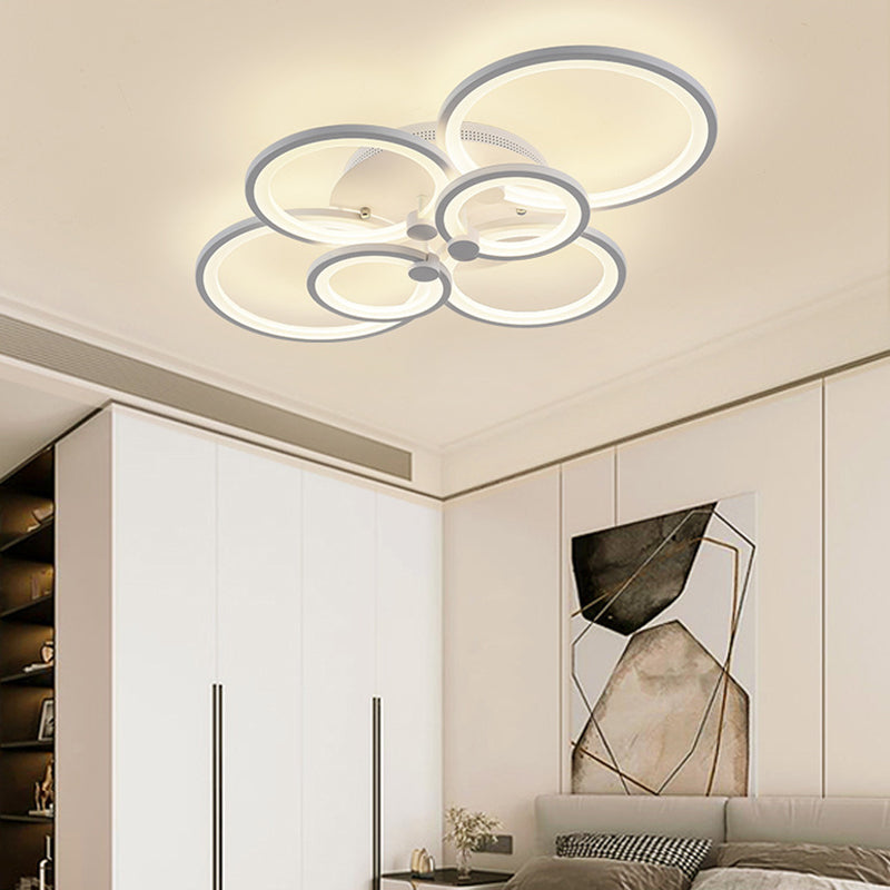 Overlapping Circles Acrylic LED Ceiling Light Contemporary Style Simplicity Lighting Fixture for Living Room