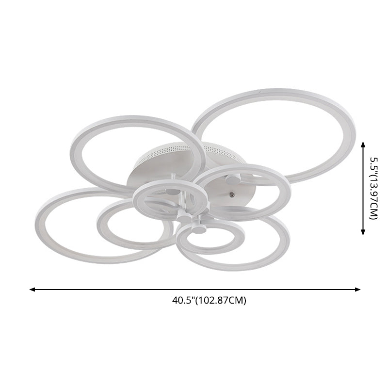 Overlapping Circles Acrylic LED Ceiling Light Contemporary Style Simplicity Lighting Fixture for Living Room