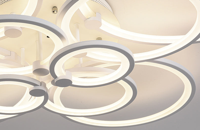 Overlapping Circles Acrylic LED Ceiling Light Contemporary Style Simplicity Lighting Fixture for Living Room