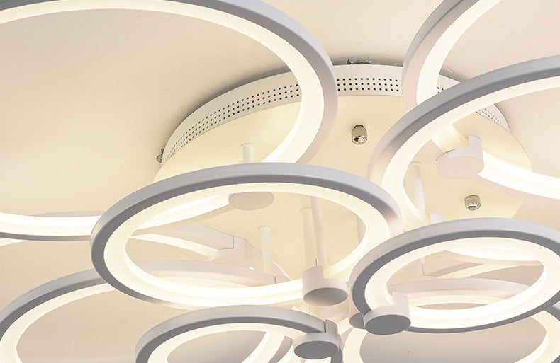 Overlapping Circles Acrylic LED Ceiling Light Contemporary Style Simplicity Lighting Fixture for Living Room
