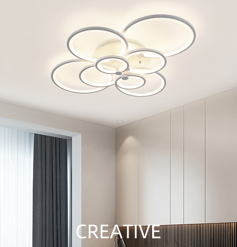 Overlapping Circles Acrylic LED Ceiling Light Contemporary Style Simplicity Lighting Fixture for Living Room