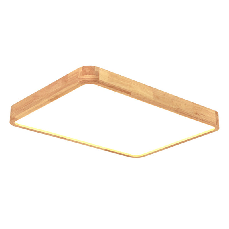 Rechteckige, bündige Deckenleuchten, moderne Holz-Flushmont-Leuchten