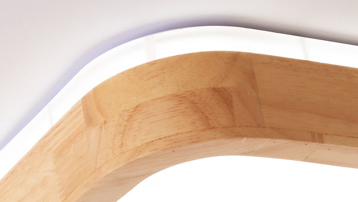 Rechteckige, bündige Deckenleuchten, moderne Holz-Flushmont-Leuchten