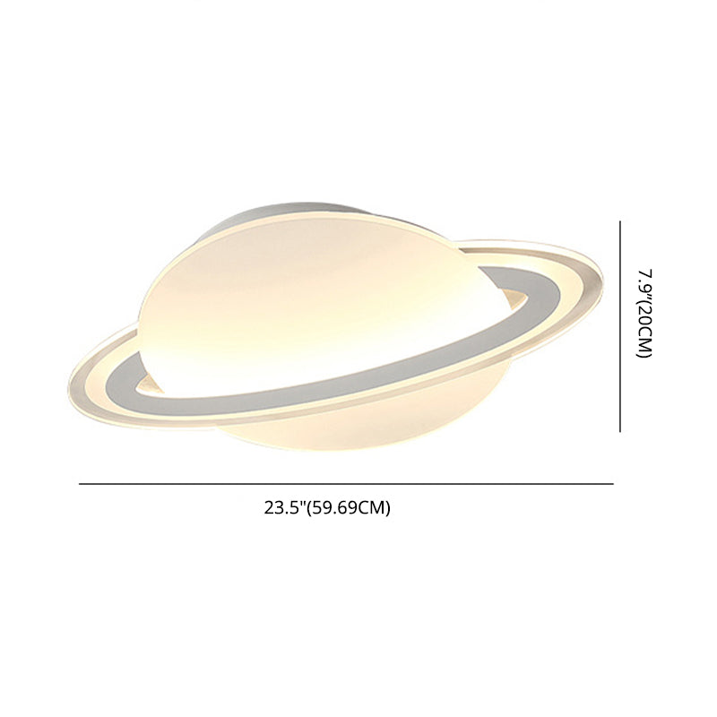 Nordic Acrylic Flush Mount Light Fixture White Saturn LED Flush Mount Spotlight for Kids Bedroom