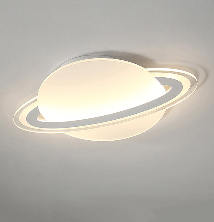 Nordic Acrylic Flush Mount Light Fixture White Saturn LED Flush Mount Spotlight for Kids Bedroom