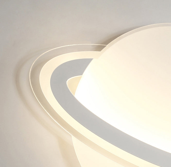 Nordic Acrylic Flush Mount Light Fixture White Saturn LED Flush Mount Spotlight for Kids Bedroom