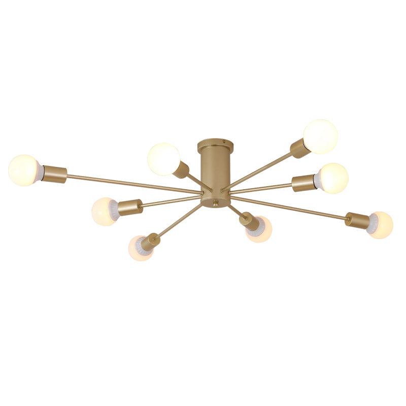 Sputnik Diseño Semi-rubor Montaje Ligero Fijo Metal Moderno Semi-ras