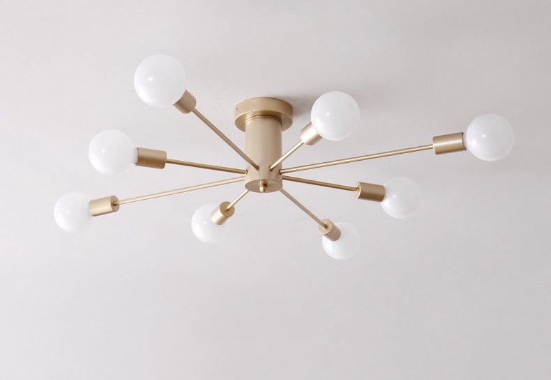 Sputnik Diseño Semi-rubor Montaje Ligero Fijo Metal Moderno Semi-ras