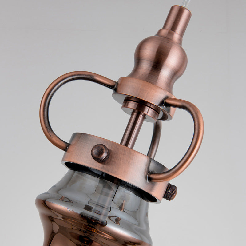 Smoke grijs/barnsteen glazen buiswand sconce eigentijdse 2-licht koperen afwerking wandlamp met zwanenhals arm