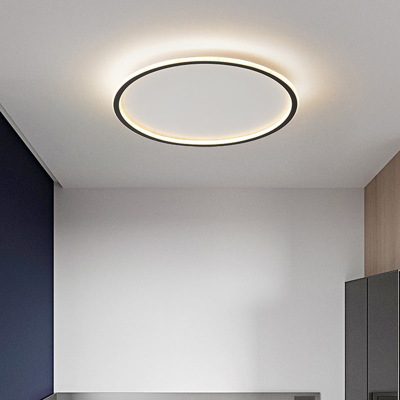 Lámpara empotrada para sala de estar LED de estilo minimalista moderno con iluminación de techo de metal prismático de forma circular