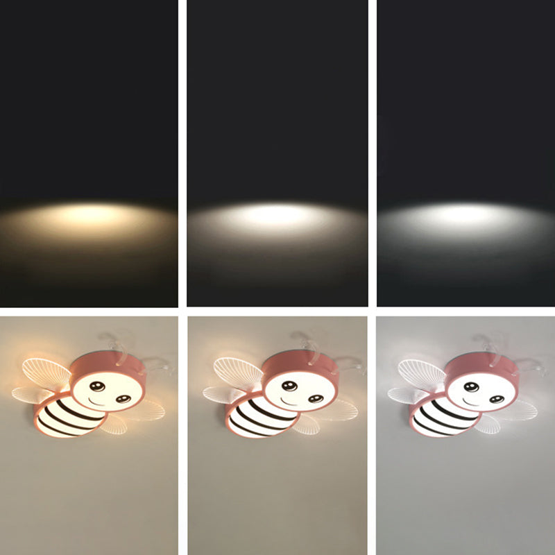 Bee-shaped Flush Mount Light Fixtures Kids Acrylic Flushmount