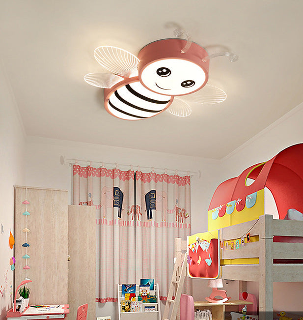 Bee-shaped Flush Mount Light Fixtures Kids Acrylic Flushmount
