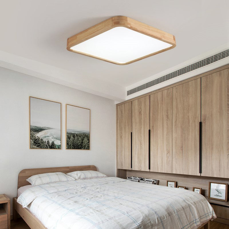 Moderne Flush Mount Light Armaturen Hout Flush Kroonluchter