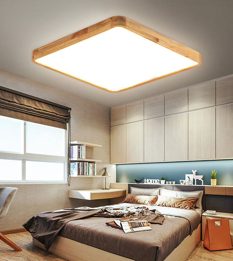 Moderne Flush Mount Light Armaturen Hout Flush Kroonluchter