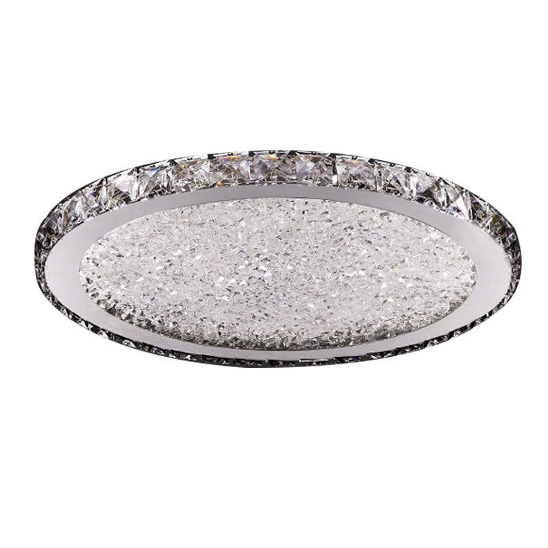 Modern Minimalist Crystal Flush Mount Ceiling Lamp Round Shape LED Flush Mount Lighting for Bedroom