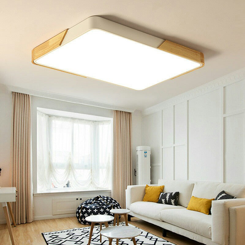 Geometrical Flush Mount Light Fixtures Modern Wood Flush Chandelier
