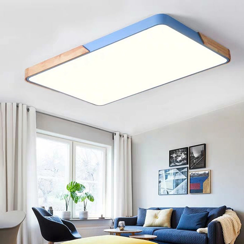 Geometrical Flush Mount Light Fixtures Modern Wood Flush Chandelier