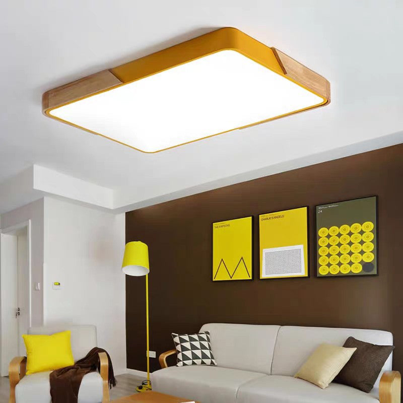 Geometrical Flush Mount Light Fixtures Modern Wood Flush Chandelier