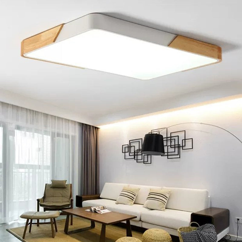 Geometrical Flush Mount Light Fixtures Modern Wood Flush Chandelier