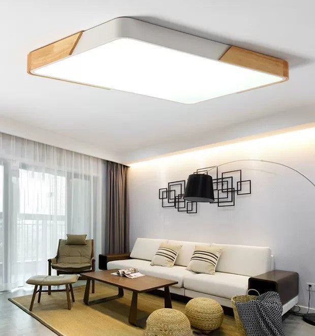 Geometrical Flush Mount Light Fixtures Modern Wood Flush Chandelier