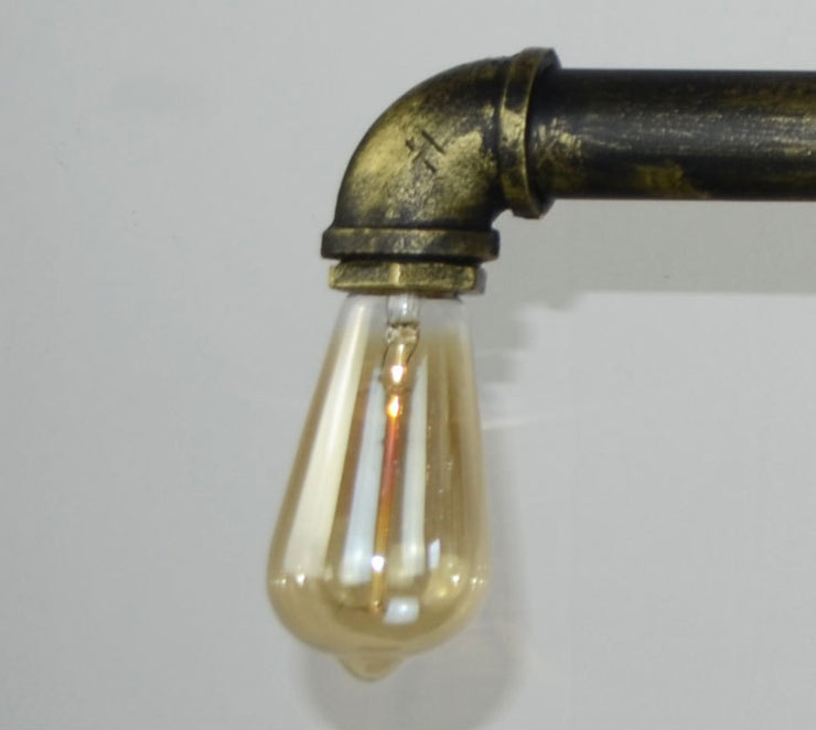 5 Lights Metal Water Tubular Island Pendant Lighting Retro Industrial Exposed Bulb Island Lamp