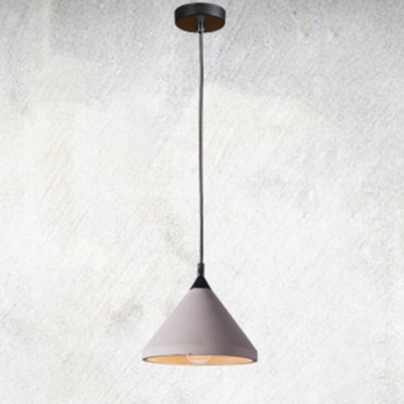 Cone gris ciment hanging léger style vintage Creative 1-Light Pendentif pour le restaurant du café