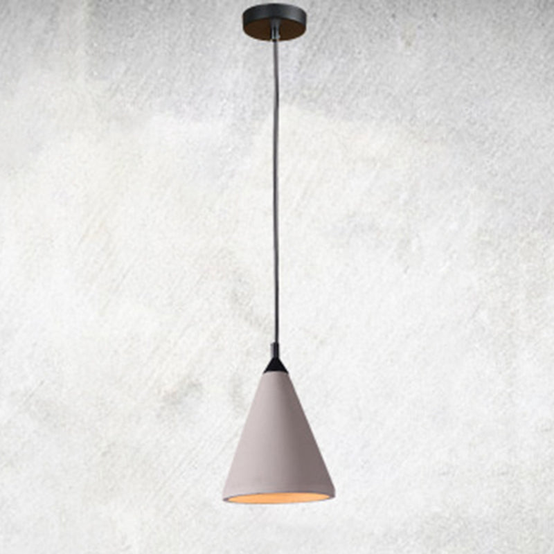 Cone gris ciment hanging léger style vintage Creative 1-Light Pendentif pour le restaurant du café
