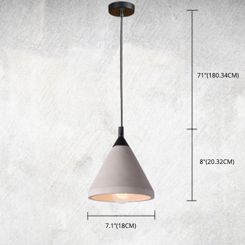 Cone gris ciment hanging léger style vintage Creative 1-Light Pendentif pour le restaurant du café