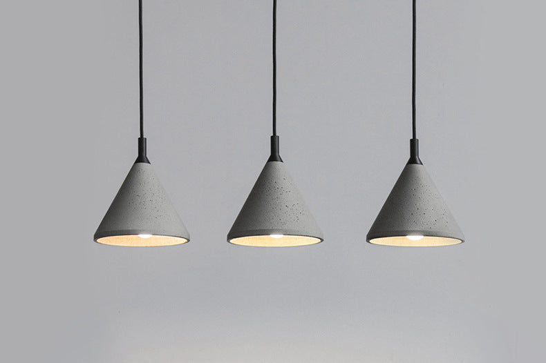 Cone gris ciment hanging léger style vintage Creative 1-Light Pendentif pour le restaurant du café