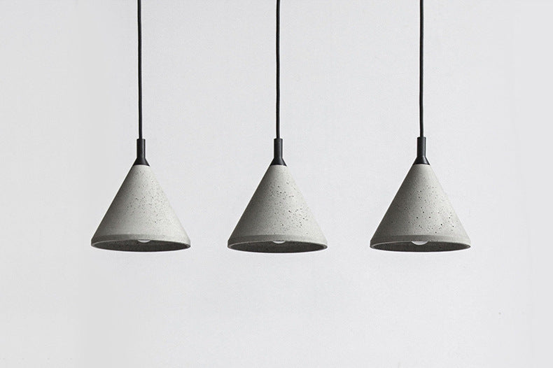 Cone gris ciment hanging léger style vintage Creative 1-Light Pendentif pour le restaurant du café