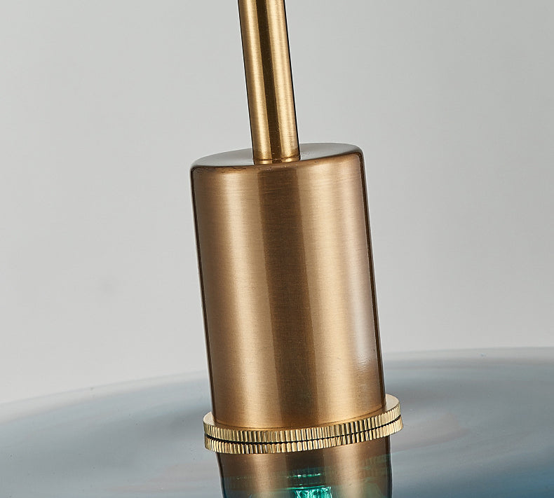 Dark Blue Cylindrical Glass Suspension Light Post-modern Style Minimalism Single Bulb Hanging Light